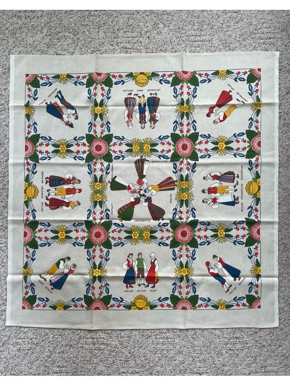 Swedish Linen Tablecloth MCM Provinces